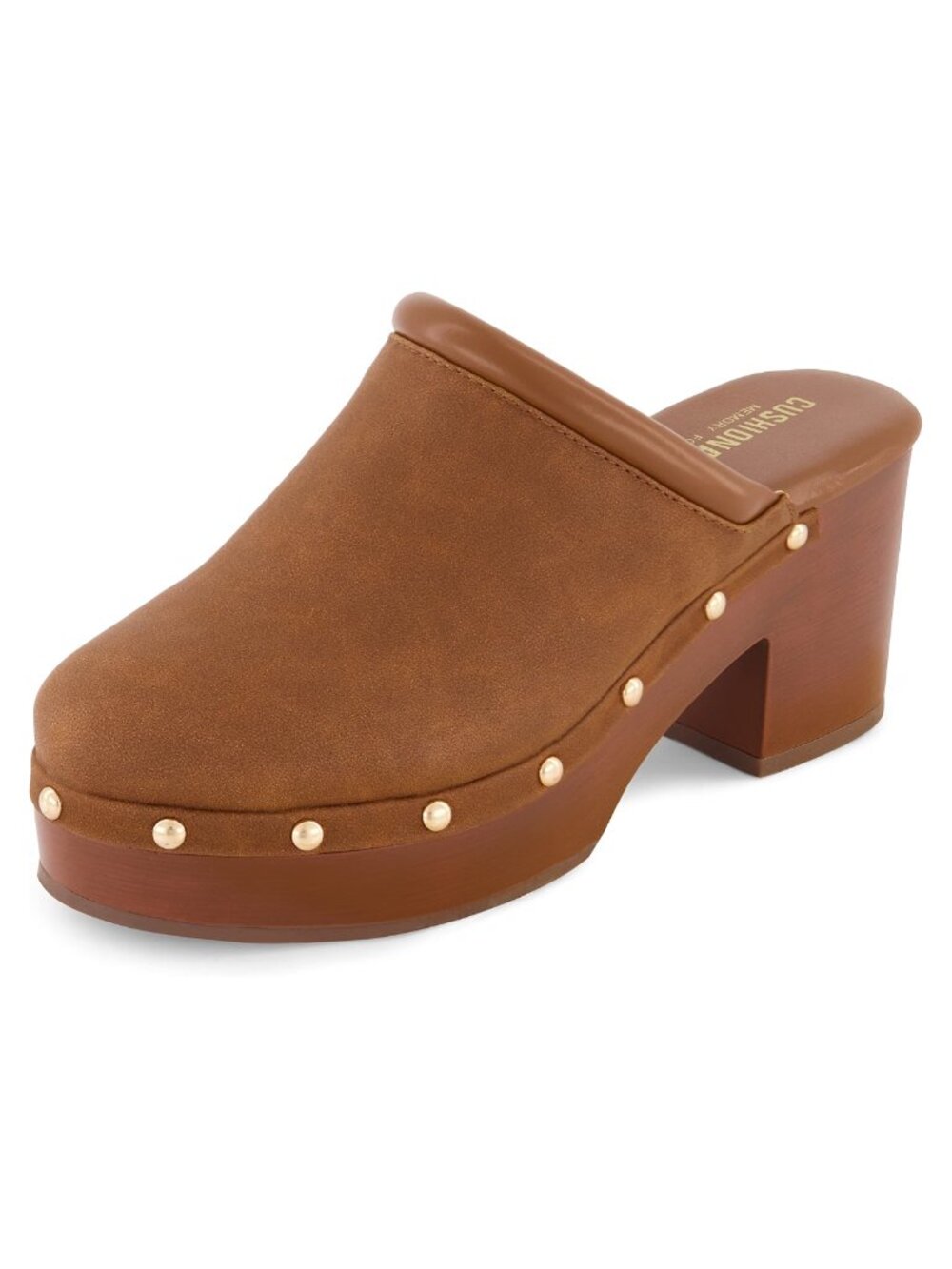 CUSHIONAIRE Guest Platform Clogs Women Heeled Faux Leather Mules